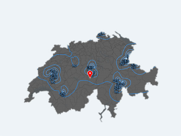 Mappa delle intensità dei campo elettromagnetici