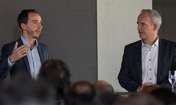 Marco Wyrsch, Swisscom CISO for Business Customers (left) and Martin Weder, CISO of Zürcher Kantonalbank