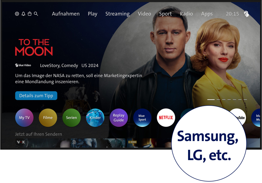 Swisscom blue TV auf Smart TVs (Samsung, LG etc.)